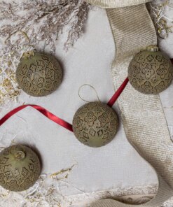 Rustic Green Glass Ornament (4 Pack) by King Of Christmas