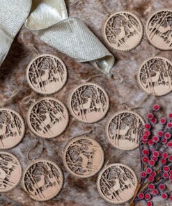 Rustic Reindeer Ornaments (12 Pack) by King Of Christmas