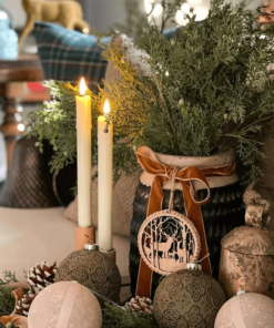 Rustic Reindeer Ornaments (12 Pack)