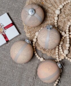 Rustic Stripe Glass Ornament (4 Pack) featuring unique hand-blown designs