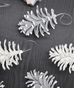 Silver Dipped Pine Cones (8 Pack)