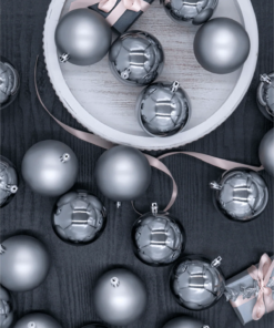 Silver Shatterproof Ornaments (48 Pack)