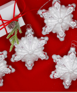 Snowflake Glass Ornament (4 Pack)