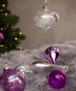 Sweet 30-Piece Glass Ornament Set (Pink - Purple) Limited Edition