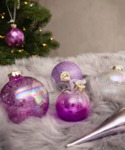 Sweet 30-Piece Glass Ornament Set (Pink - Purple) Limited Edition