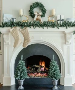 Tribeca Blue Spruce Collection 4-Piece Set with Warm White LED Lights (Battery Operated)