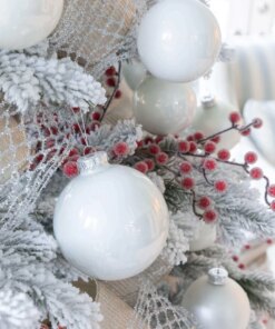 White Essential Glass Ornaments (24 Pack)