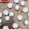 White Shatterproof Ornaments (48 Pack) by King Of Christmas