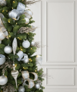 Winter Frost 15-Piece Glass Ornament Set (White-Silver)