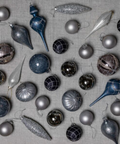 Winter Wonderland 15-Piece Glass Ornament Set (Blue and Gray)